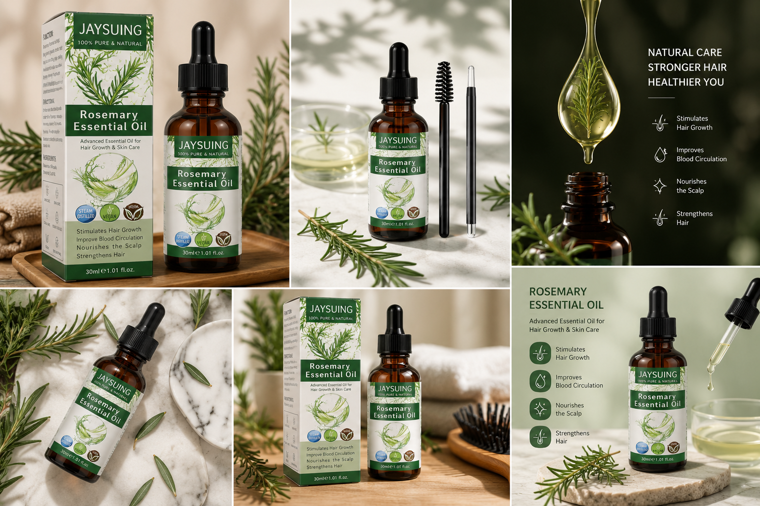 Rosemary Hair Oil Essence — Scalp Nourishment, Growth Support & Shine