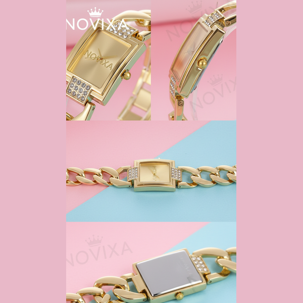 Women’s Crystal Quartz Dress Watch With Steel Bracelet