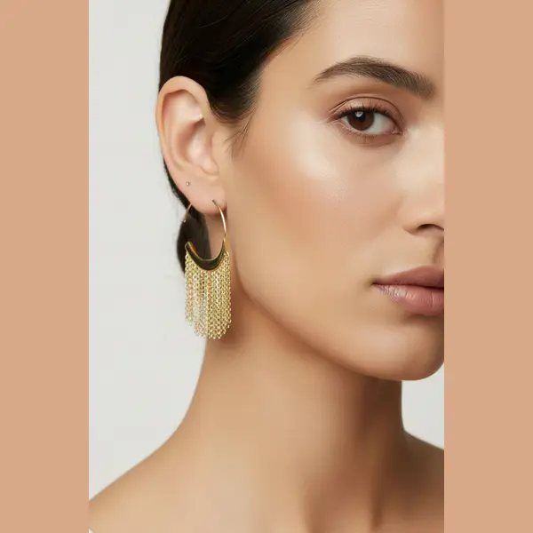 925 Sterling Silver Snake Tassel Drop Earrings