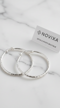 NOVIXA™ Luxury 925 Sterling Silver Diamond-Cut Hoop Earrings