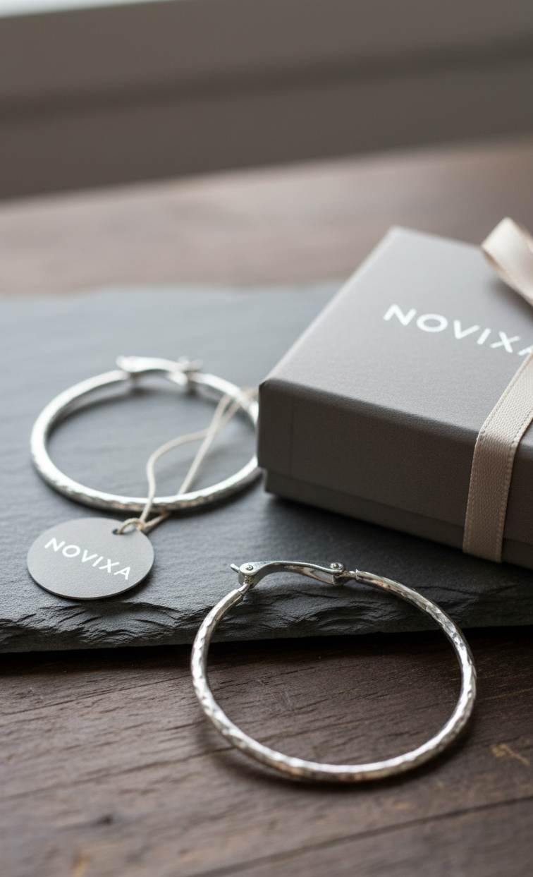 NOVIXA™ Luxury 925 Sterling Silver Diamond-Cut Hoop Earrings