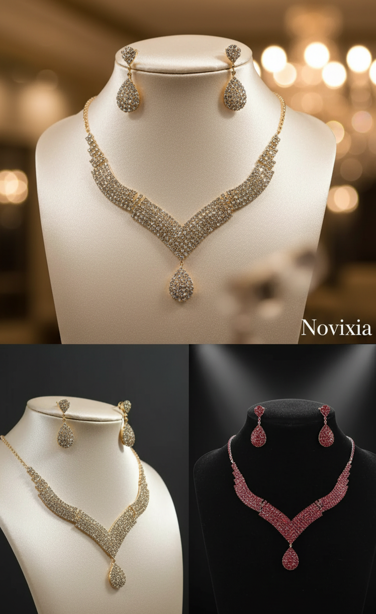 NOVIXA™ Love Drop Necklace &amp Earrings Set