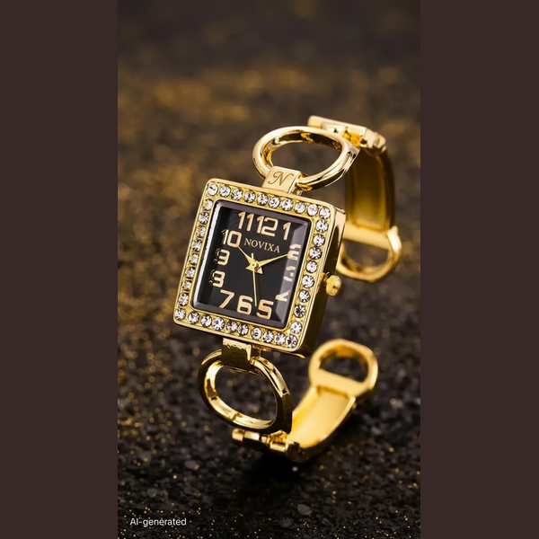 Women’s Gold Square Bracelet Watch Quartz Stainless Steel