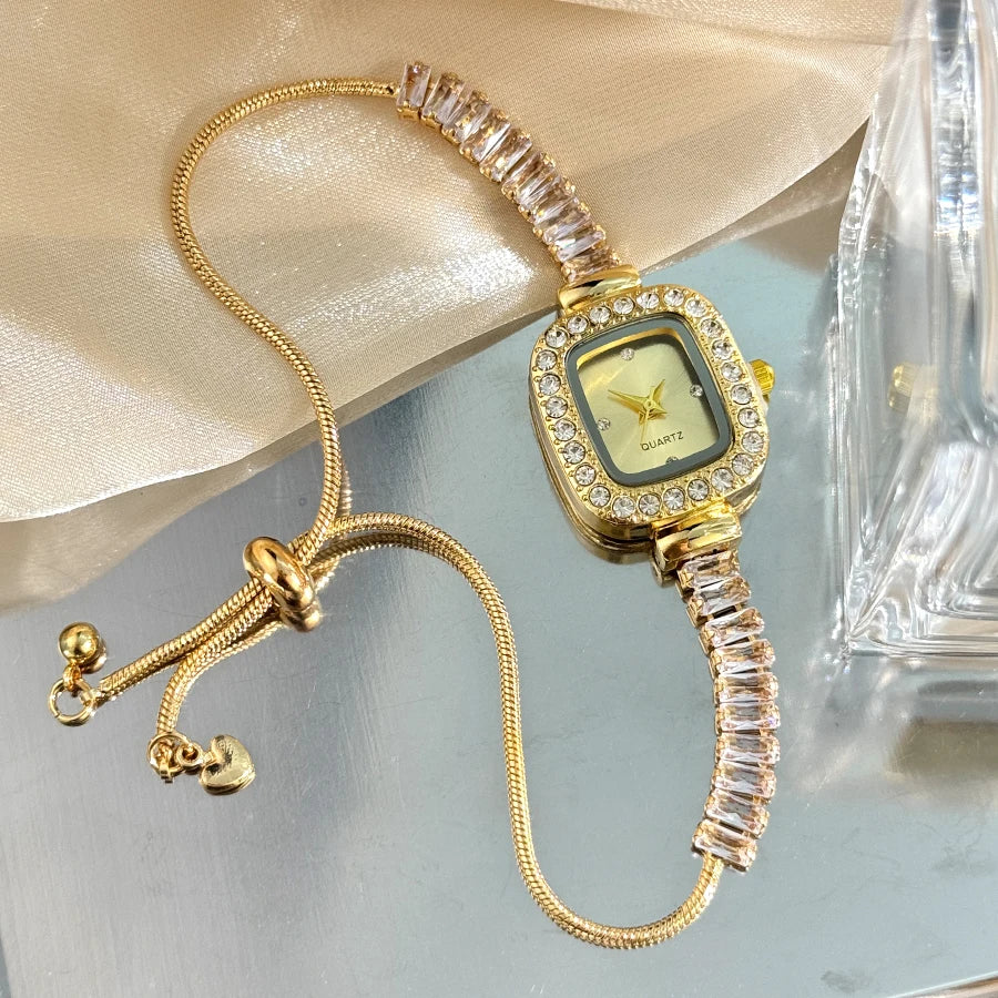 Women’s Rhinestone Bracelet Watch With Square Dial
