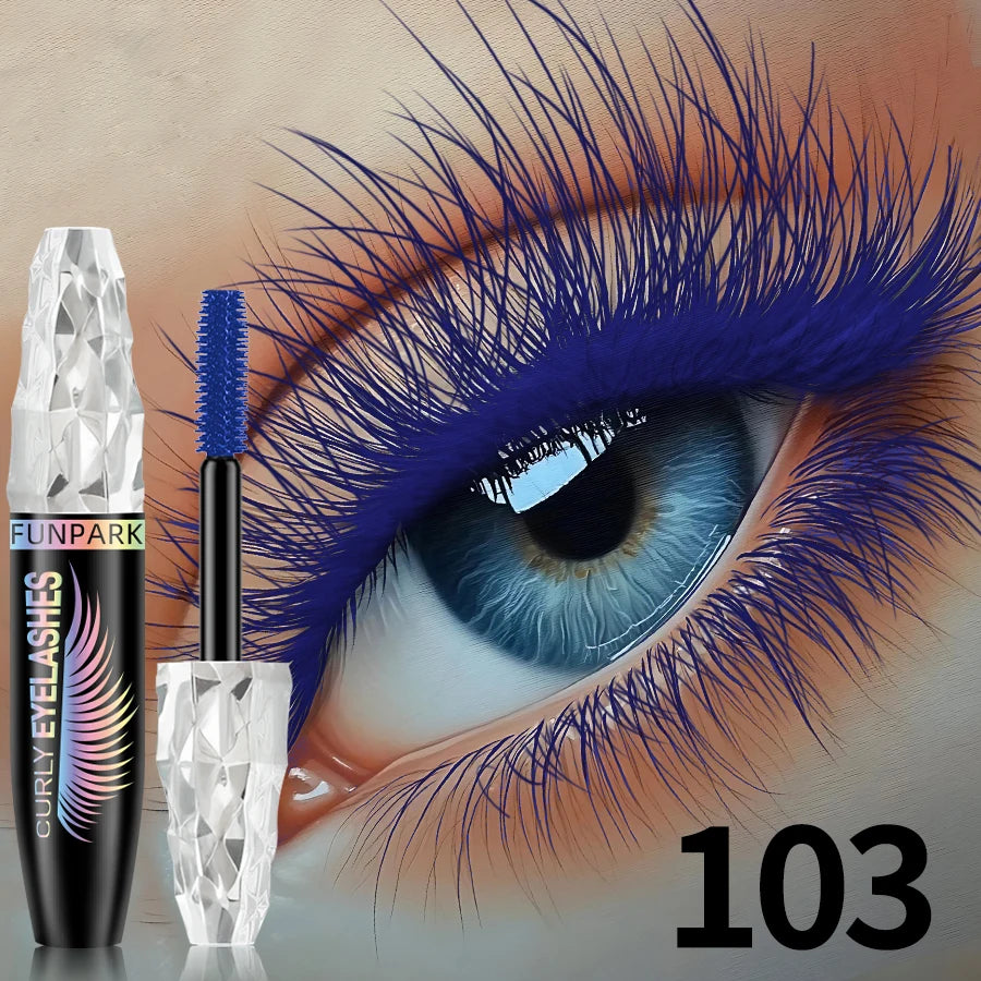 9 Colors 5D Mascara with Big Eyes,Strong Waterproof Thickening Lengthening Curling Liquid Fiber Mascara Eyelash Extension Makeup