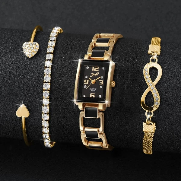 NOVIXA™ Luxury 4-Piece Watch & Bracelet Set Novixa Now Watches