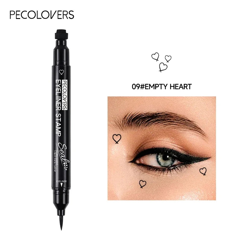 1PC Waterproof Double-headed Eyeliner - Including Star/love/moon Pattern, Quick Drying, Suitable for Beginners and Professionals