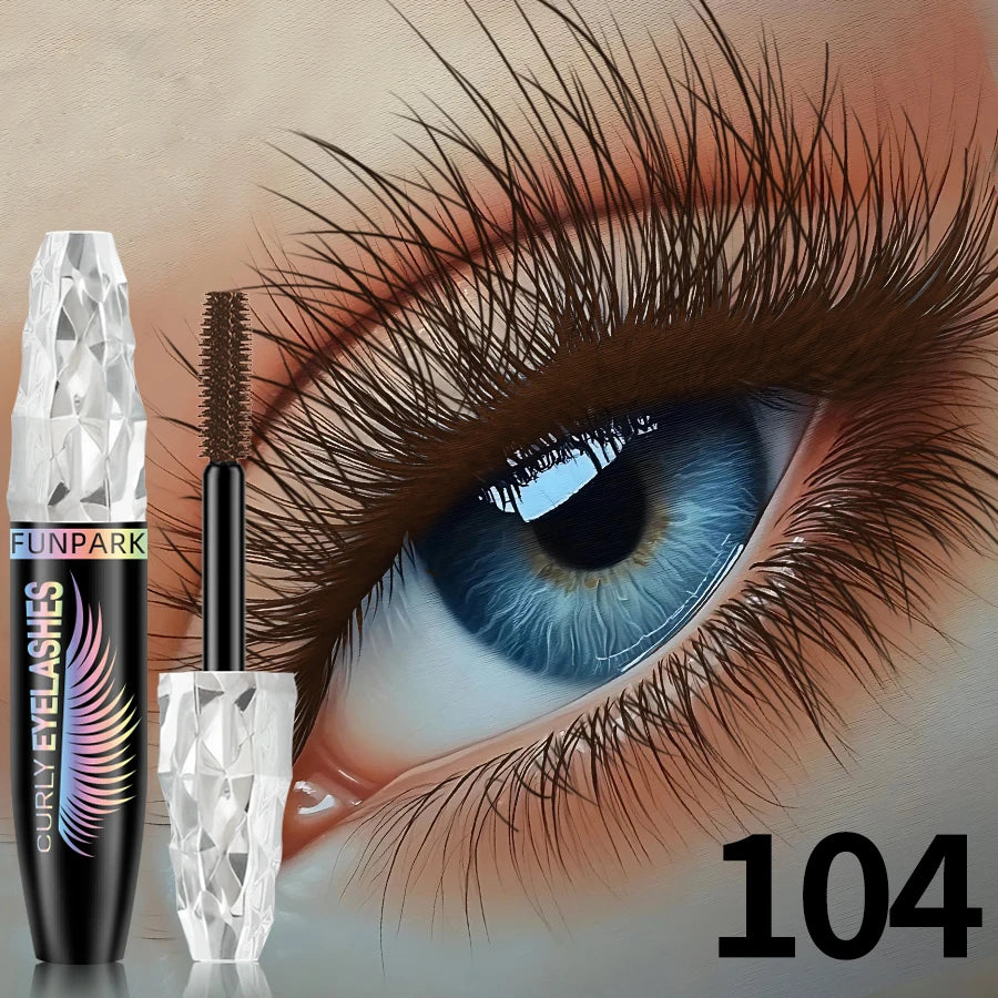 9 Colors 5D Mascara with Big Eyes,Strong Waterproof Thickening Lengthening Curling Liquid Fiber Mascara Eyelash Extension Makeup