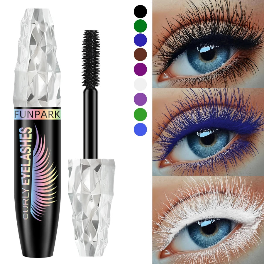 9 Colors 5D Mascara with Big Eyes,Strong Waterproof Thickening Lengthening Curling Liquid Fiber Mascara Eyelash Extension Makeup