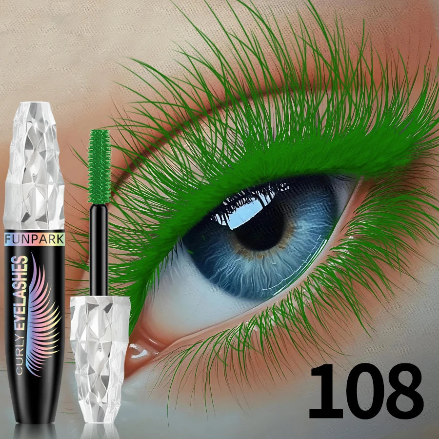 9 Colors 5D Mascara with Big Eyes,Strong Waterproof Thickening Lengthening Curling Liquid Fiber Mascara Eyelash Extension Makeup