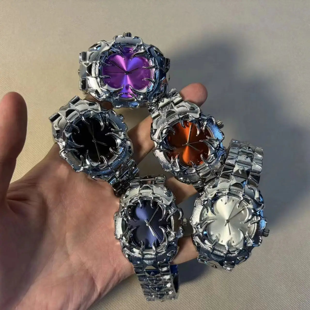 DENVOSI Y2K Gothic Claw Watch — Detachable Dial, Luminous Hands, 3Bar Water Resistant
