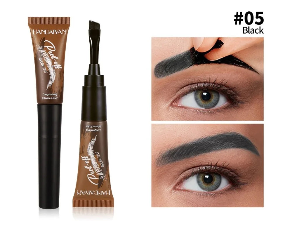 5 Color Peel-off Eyebrow Gel Cream Quick-Drying Lasting Tearing Eyebrow Dye Glue Waterproof Brow Tattoo Eyebrow Enhancer Tint