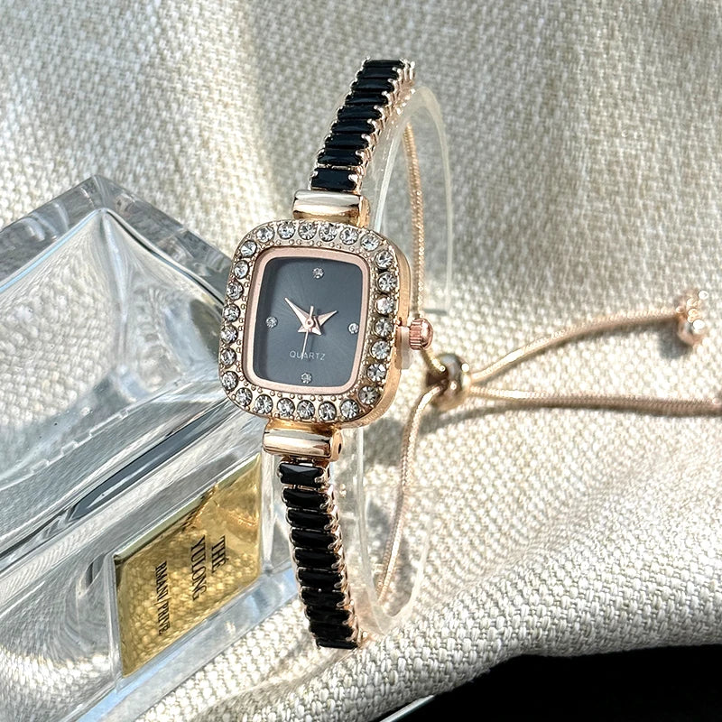 Women’s Rhinestone Bracelet Watch With Square Dial