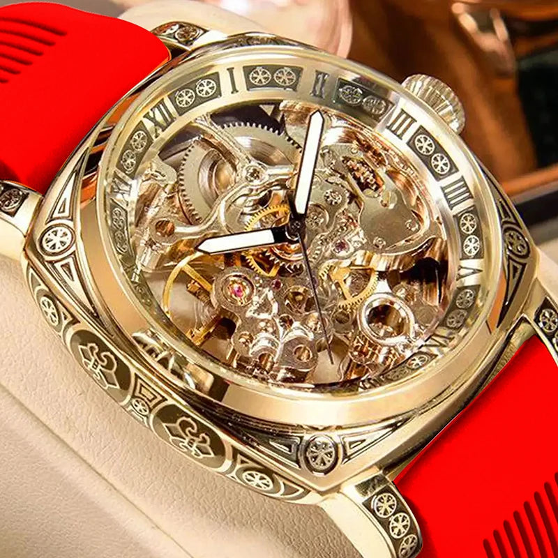 Men’s Automatic Skeleton Mechanical Watch – Roman Dial
