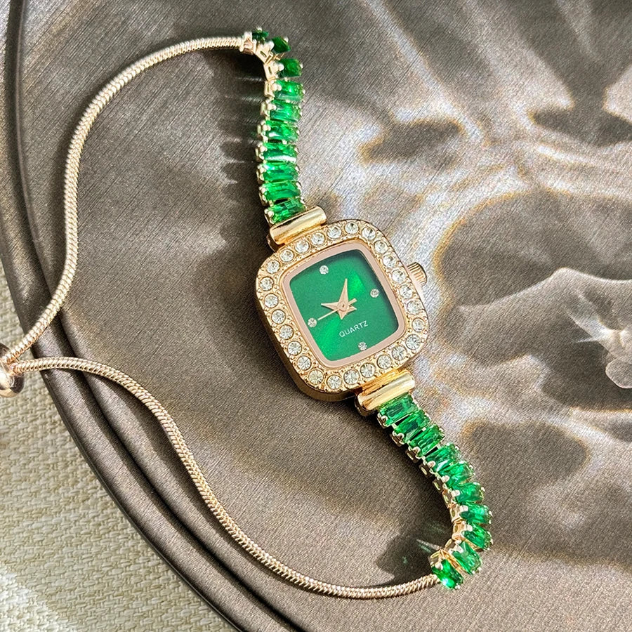 Women’s Rhinestone Bracelet Watch With Square Dial