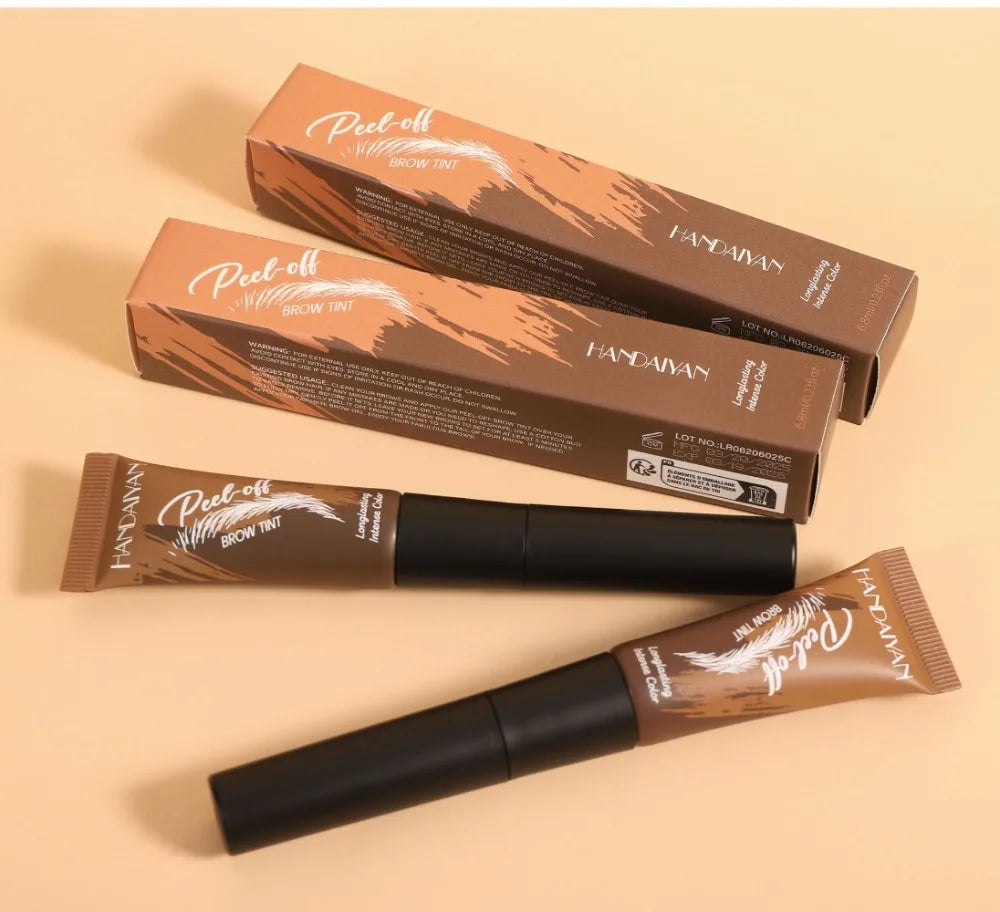 5 Color Peel-off Eyebrow Gel Cream Quick-Drying Lasting Tearing Eyebrow Dye Glue Waterproof Brow Tattoo Eyebrow Enhancer Tint