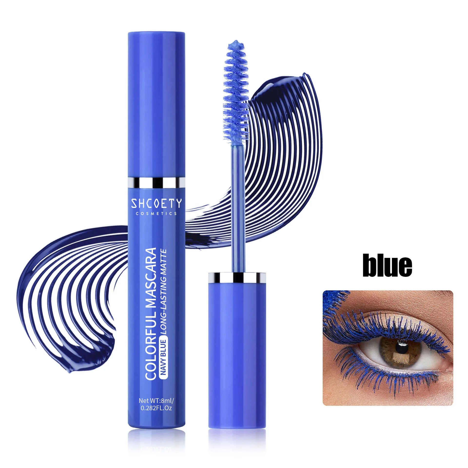 Blue 5D Curling Thick Mascara Long-wearing Waterproof Colorful Fast Dry Eyelash Extension Eye Lashes Christmas Stage Makeup