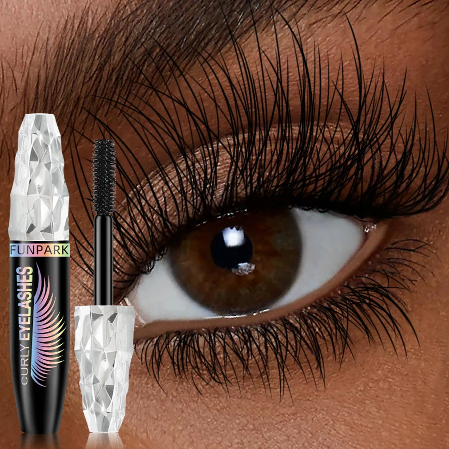 9 Colors 5D Mascara with Big Eyes,Strong Waterproof Thickening Lengthening Curling Liquid Fiber Mascara Eyelash Extension Makeup