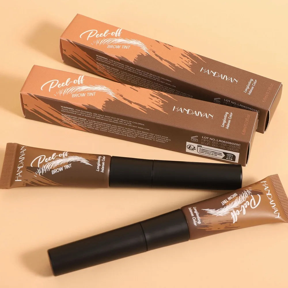 5 Color Peel-off Eyebrow Gel Cream Quick-Drying Lasting Tearing Eyebrow Dye Glue Waterproof Brow Tattoo Eyebrow Enhancer Tint