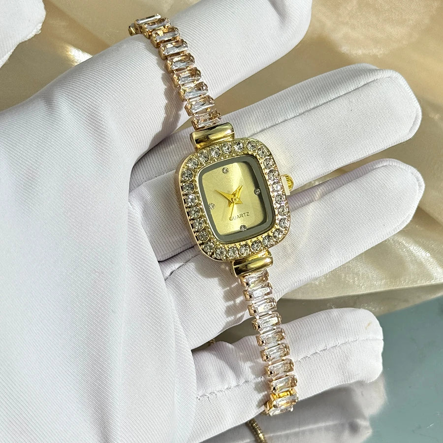 Women’s Rhinestone Bracelet Watch With Square Dial