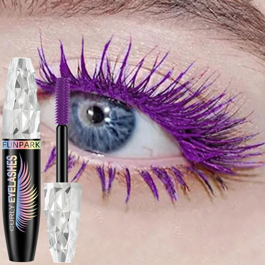 9 Colors 5D Mascara with Big Eyes,Strong Waterproof Thickening Lengthening Curling Liquid Fiber Mascara Eyelash Extension Makeup
