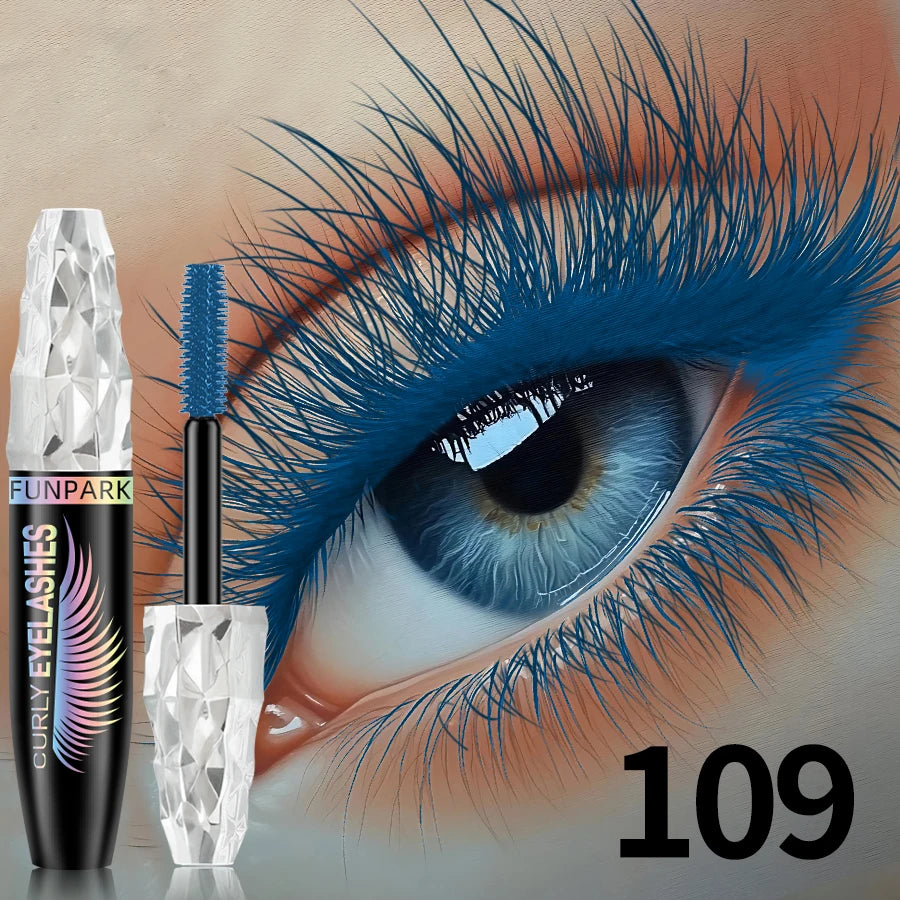 9 Colors 5D Mascara with Big Eyes,Strong Waterproof Thickening Lengthening Curling Liquid Fiber Mascara Eyelash Extension Makeup