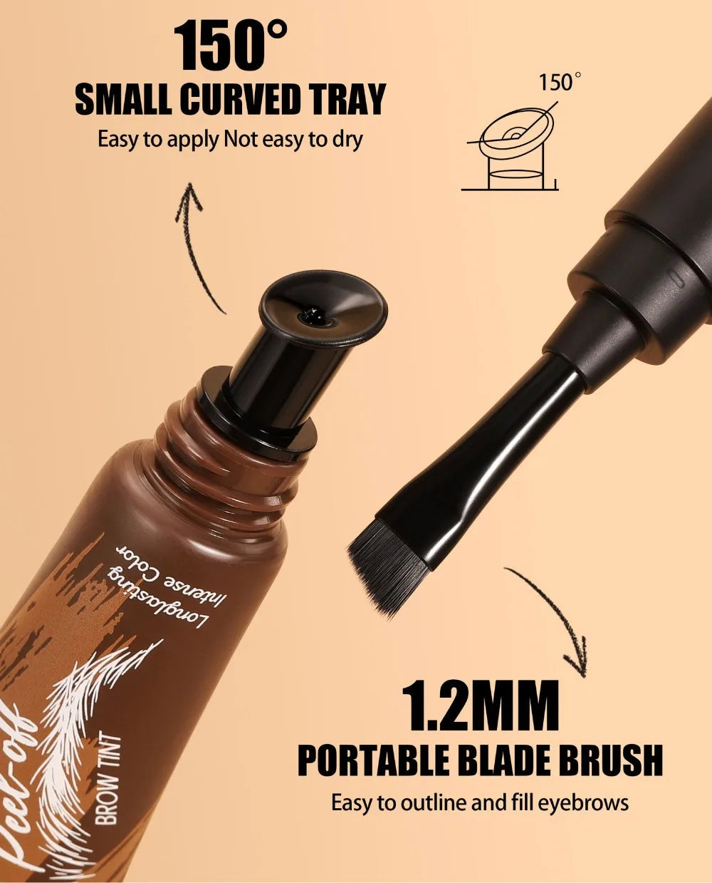 5 Color Peel-off Eyebrow Gel Cream Quick-Drying Lasting Tearing Eyebrow Dye Glue Waterproof Brow Tattoo Eyebrow Enhancer Tint