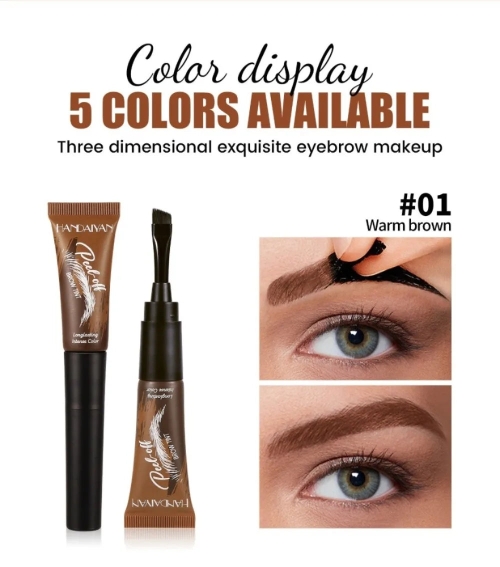 5 Color Peel-off Eyebrow Gel Cream Quick-Drying Lasting Tearing Eyebrow Dye Glue Waterproof Brow Tattoo Eyebrow Enhancer Tint