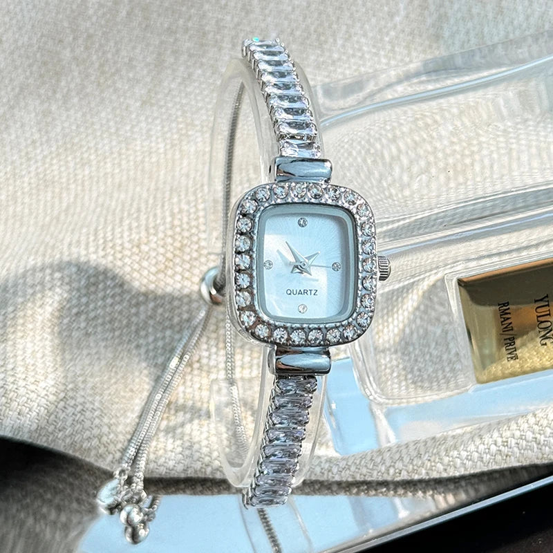 Women’s Rhinestone Bracelet Watch With Square Dial