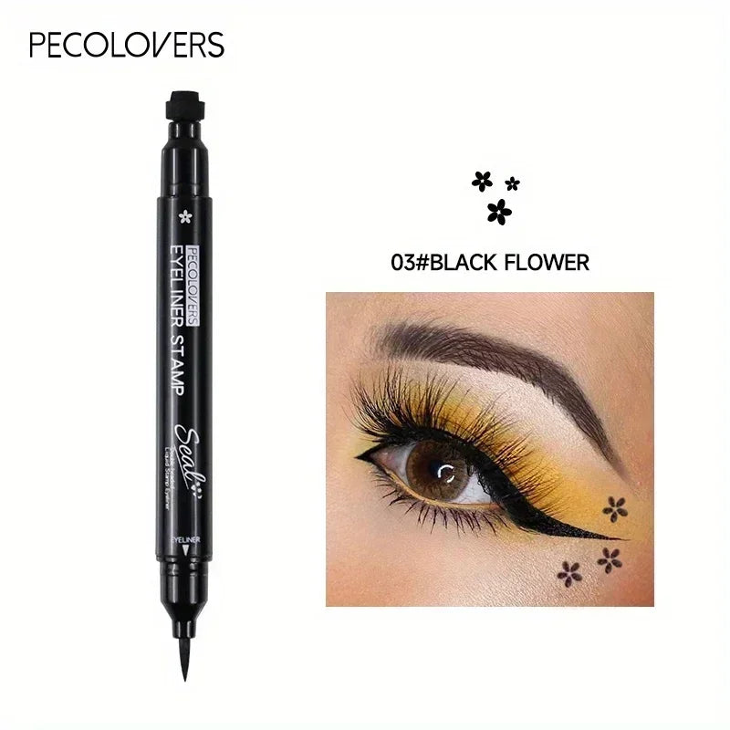 1PC Waterproof Double-headed Eyeliner - Including Star/love/moon Pattern, Quick Drying, Suitable for Beginners and Professionals
