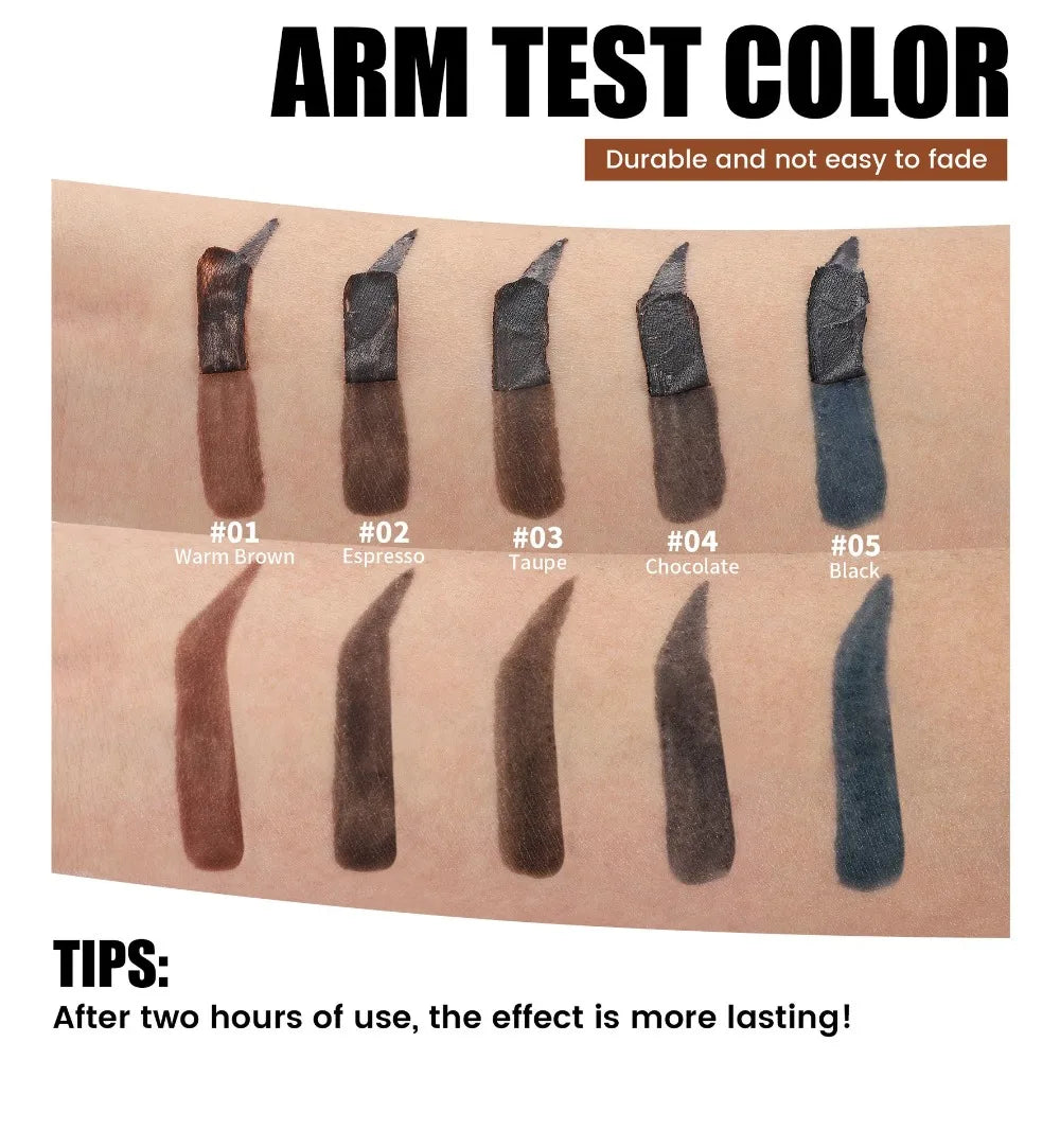 5 Color Peel-off Eyebrow Gel Cream Quick-Drying Lasting Tearing Eyebrow Dye Glue Waterproof Brow Tattoo Eyebrow Enhancer Tint