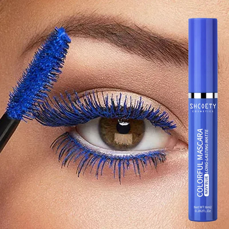 Blue 5D Curling Thick Mascara Long-wearing Waterproof Colorful Fast Dry Eyelash Extension Eye Lashes Christmas Stage Makeup