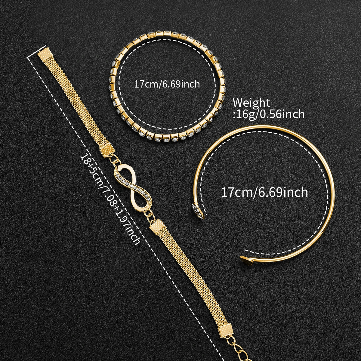 4-Piece Rhinestone Watch & Bracelet Set for Women — Elegant Square Dial, Quartz