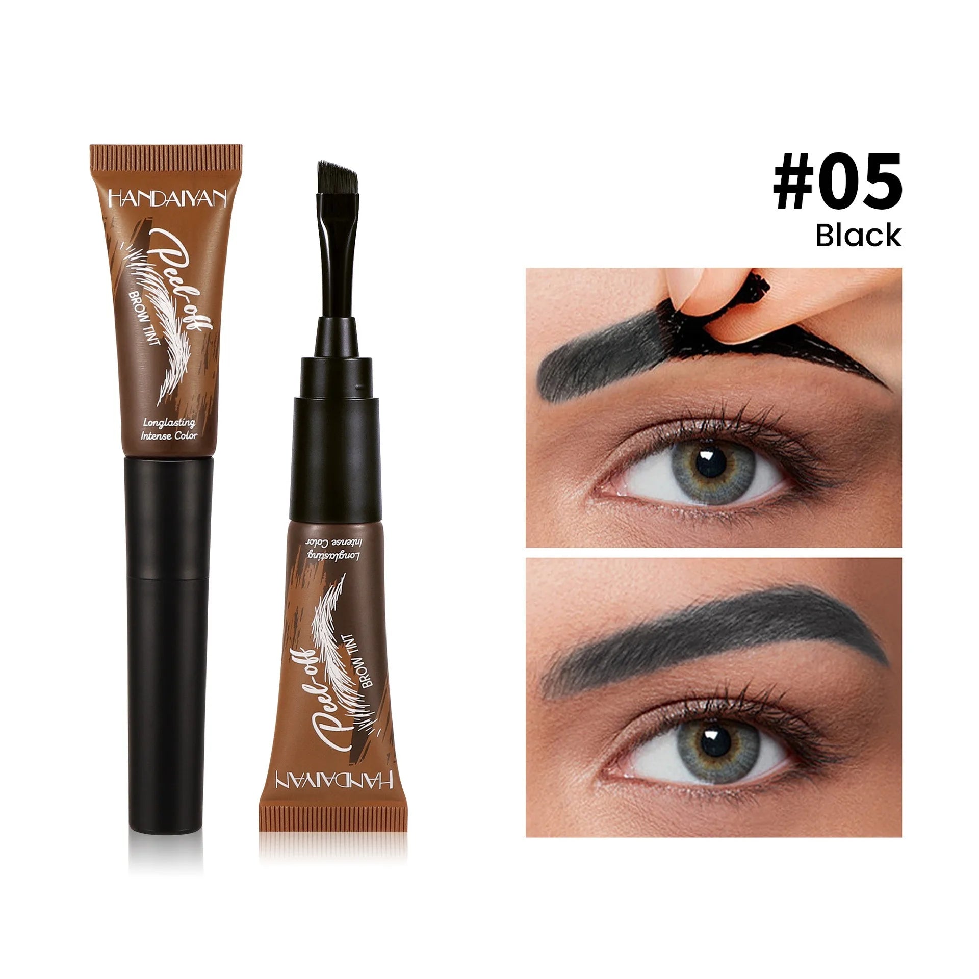 5 Color Peel-off Eyebrow Gel Cream Quick-Drying Lasting Tearing Eyebrow Dye Glue Waterproof Brow Tattoo Eyebrow Enhancer Tint