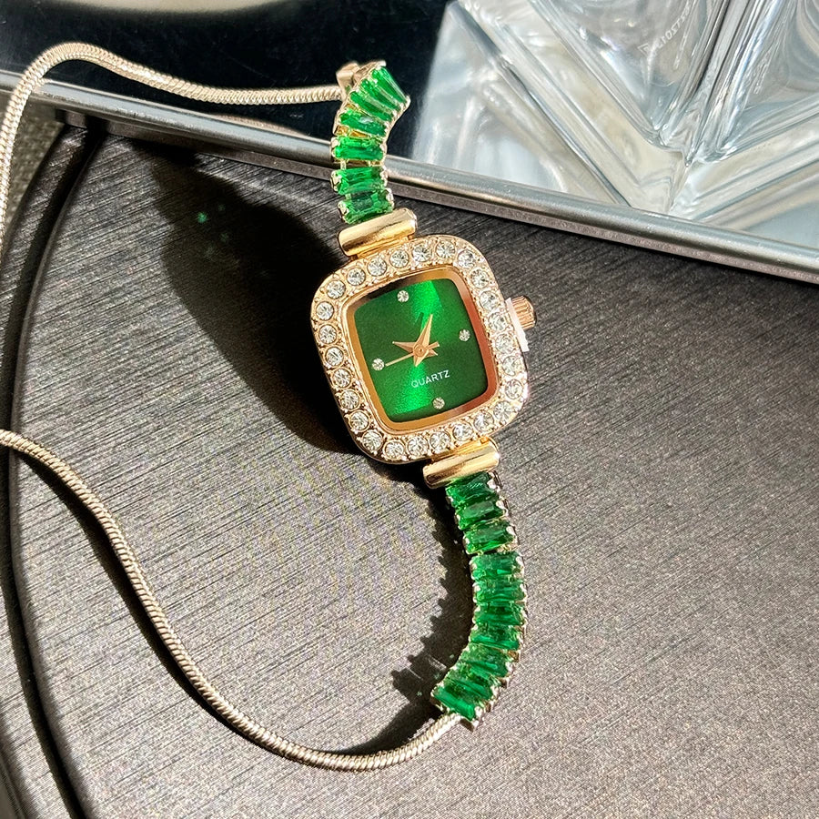 Women’s Rhinestone Bracelet Watch With Square Dial