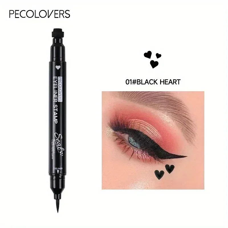 1PC Waterproof Double-headed Eyeliner - Including Star/love/moon Pattern, Quick Drying, Suitable for Beginners and Professionals