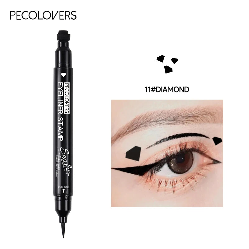 1PC Waterproof Double-headed Eyeliner - Including Star/love/moon Pattern, Quick Drying, Suitable for Beginners and Professionals