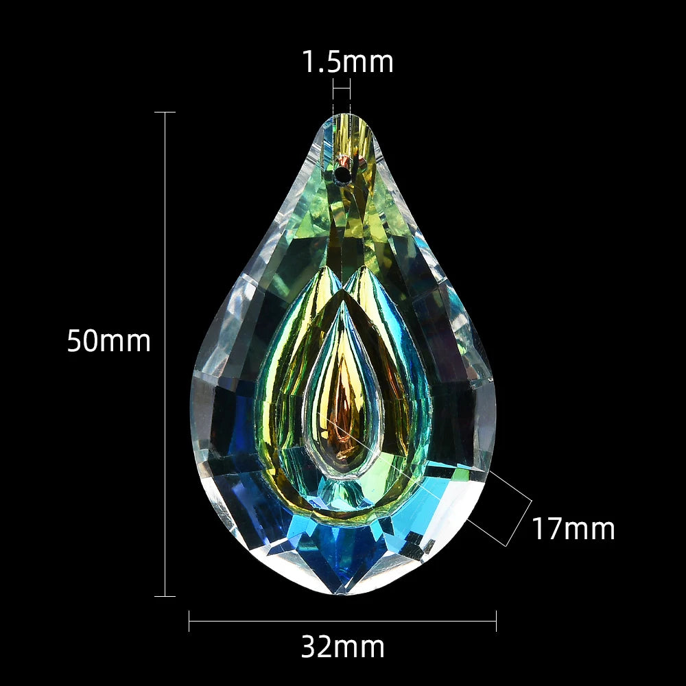 50mm Crystal Prism Suncatcher Pendant — Rainbow Light Home Décor