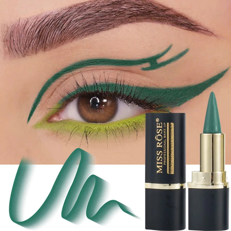 Miss Rose Matte Eyeliner Eyeshadow Lip Liner Set - 4 Shades Long-Lasting Smooth Glide for Halloween Party Makeup