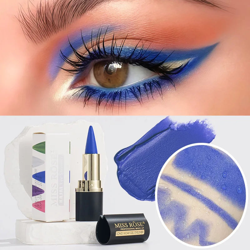 Miss Rose Matte Eyeliner Eyeshadow Lip Liner Set - 4 Shades Long-Lasting Smooth Glide for Halloween Party Makeup