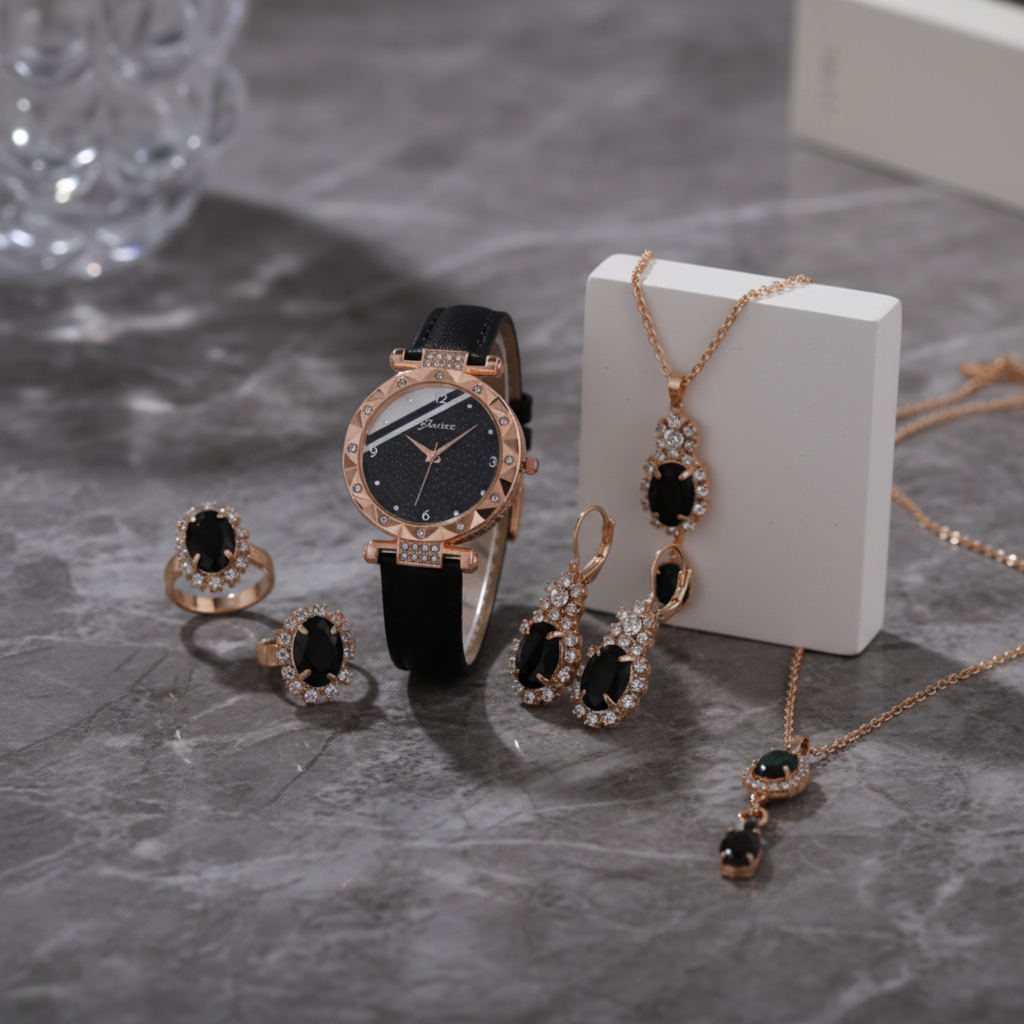 Jewelry Set - Dark Marble